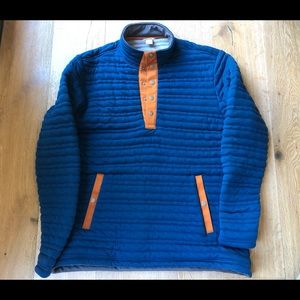 Men's Blue and Orange Quilted Shirt